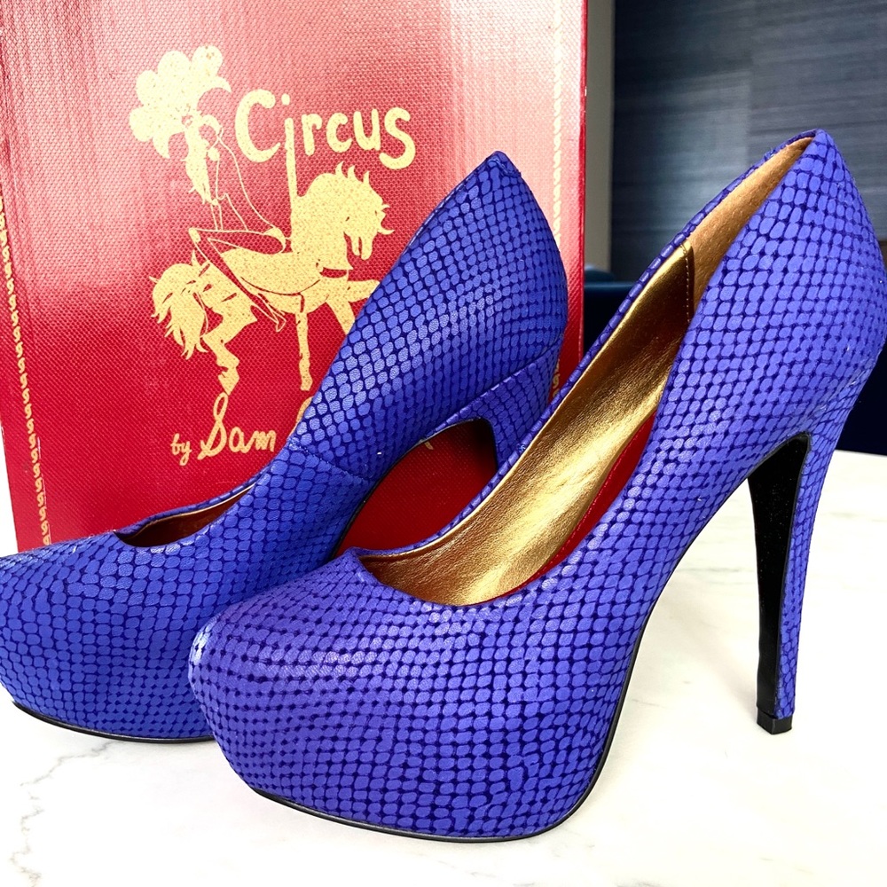 NWT Sam Edelman Leather Snakeskin Platform Heels